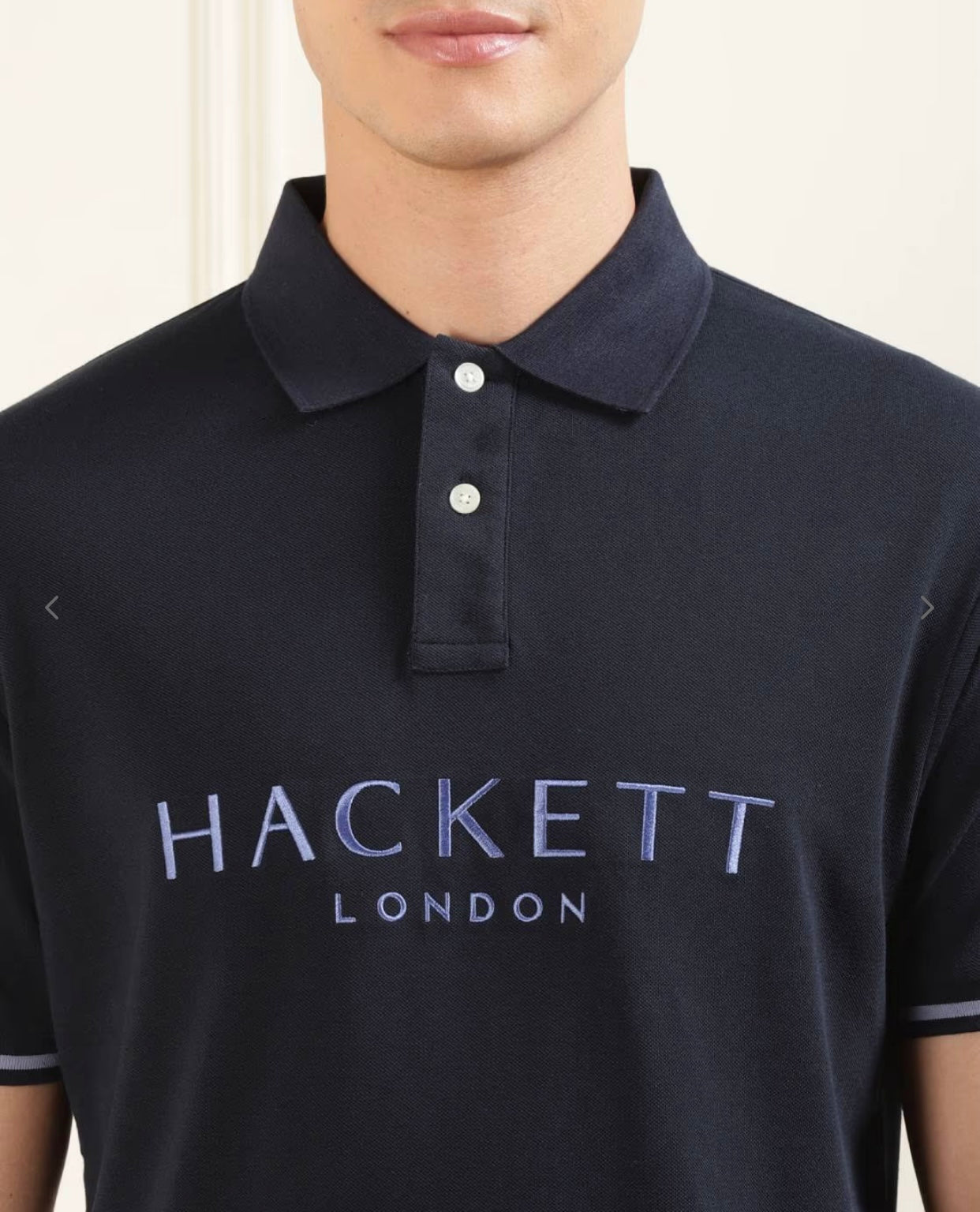 HACKETT London Elegant Navy Polo with Chic Contrast Trim