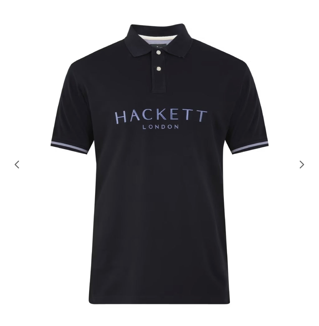 HACKETT London Elegant Navy Polo with Chic Contrast Trim