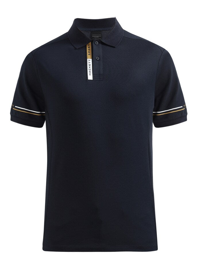 HACKETT Sporty Elegance Cotton Blend Polo in Midnight Blue