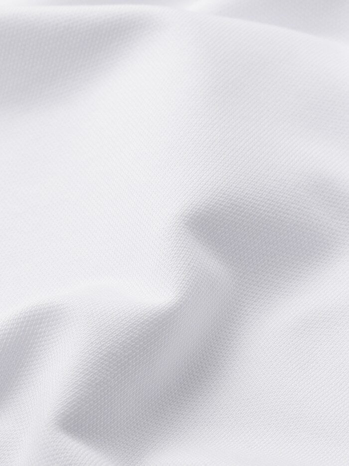 HACKETT Sporty Elegance Cotton Blend Polo in Crisp Cloud White