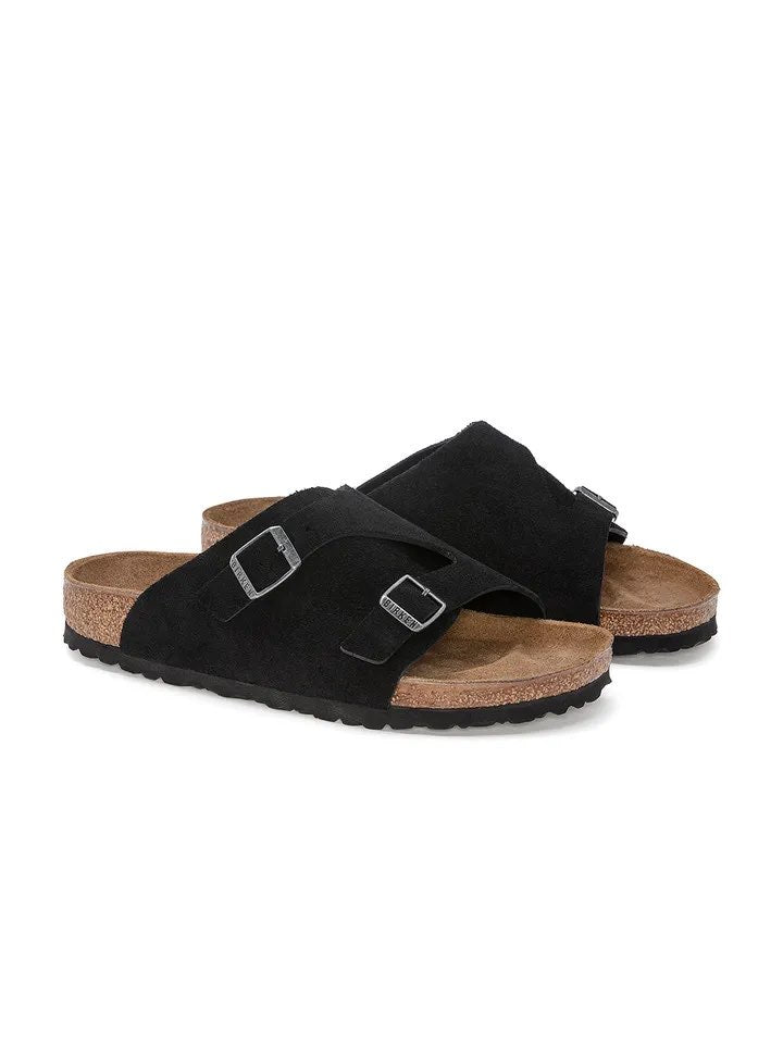 Birkenstock Suede Comfort Sandals in Midnight Black