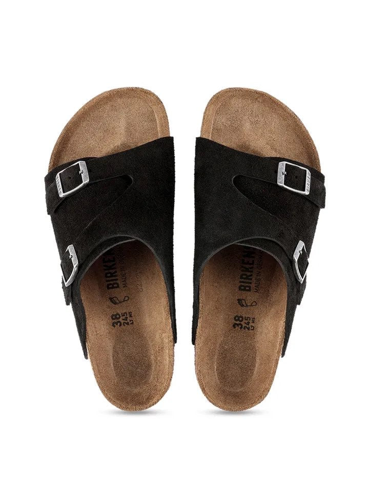 Birkenstock Suede Comfort Sandals in Midnight Black