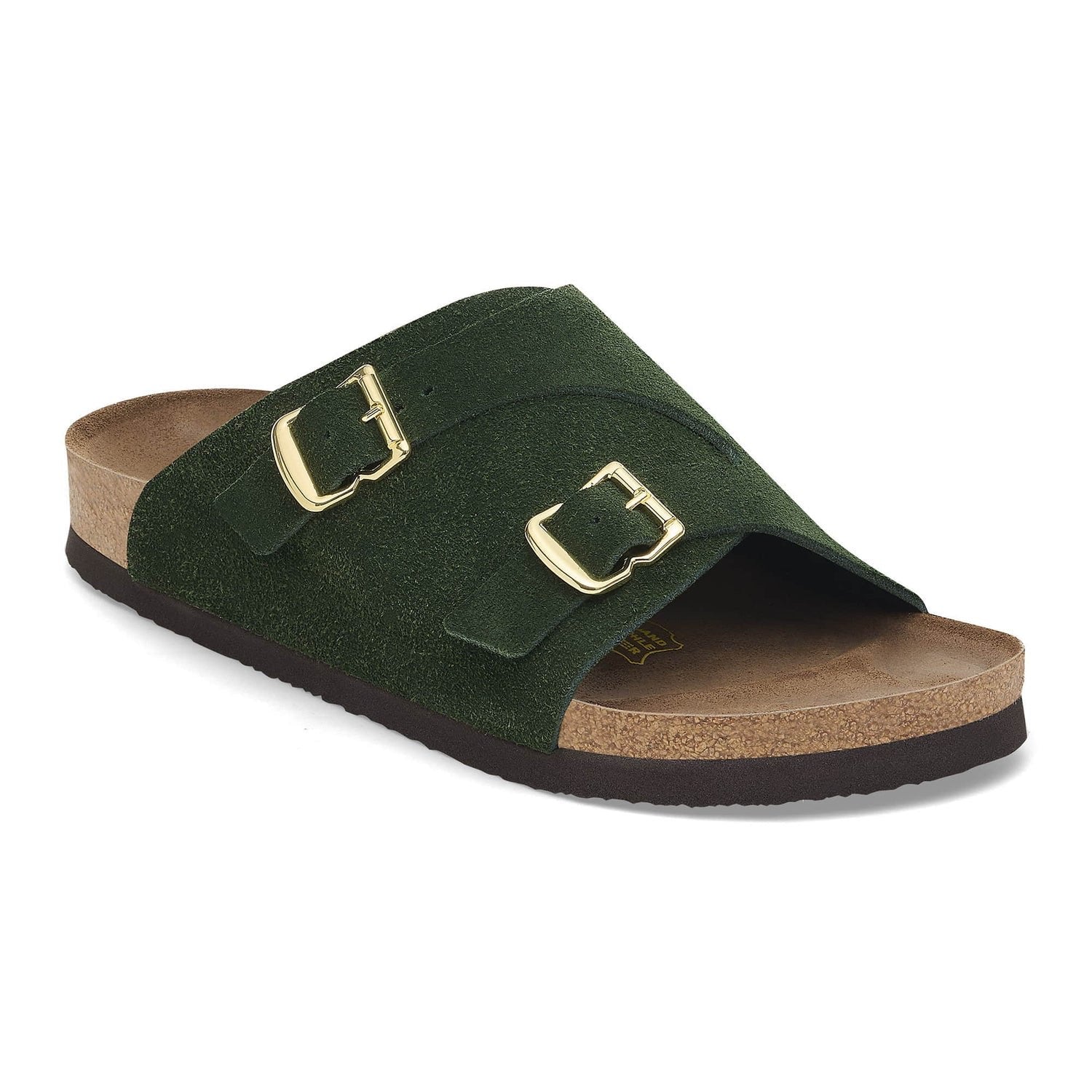 Birkenstock Enchanted Emerald Suede Double Buckle Sandals