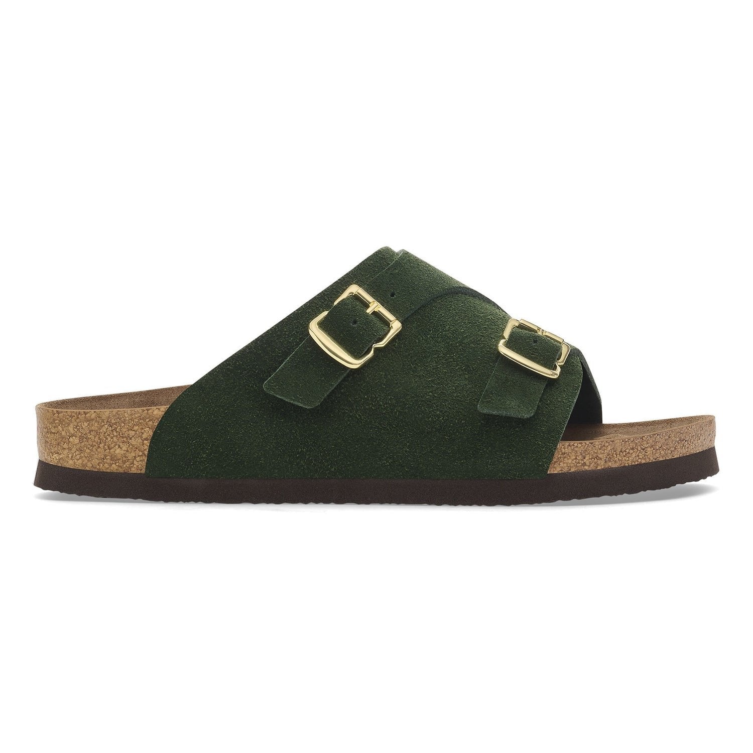 Birkenstock Enchanted Emerald Suede Double Buckle Sandals