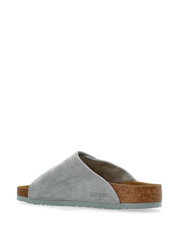 Birkenstock Suede Serenity Slide Sandals in Misty Grey