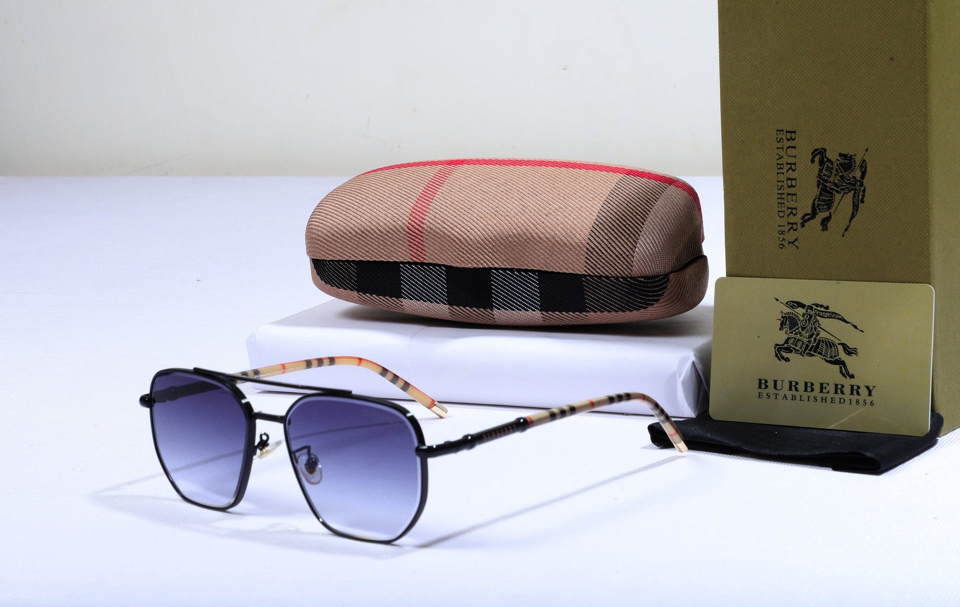BURBERRY Ethereal Blush Oversized Gradient Sunglasses with Iconic Case