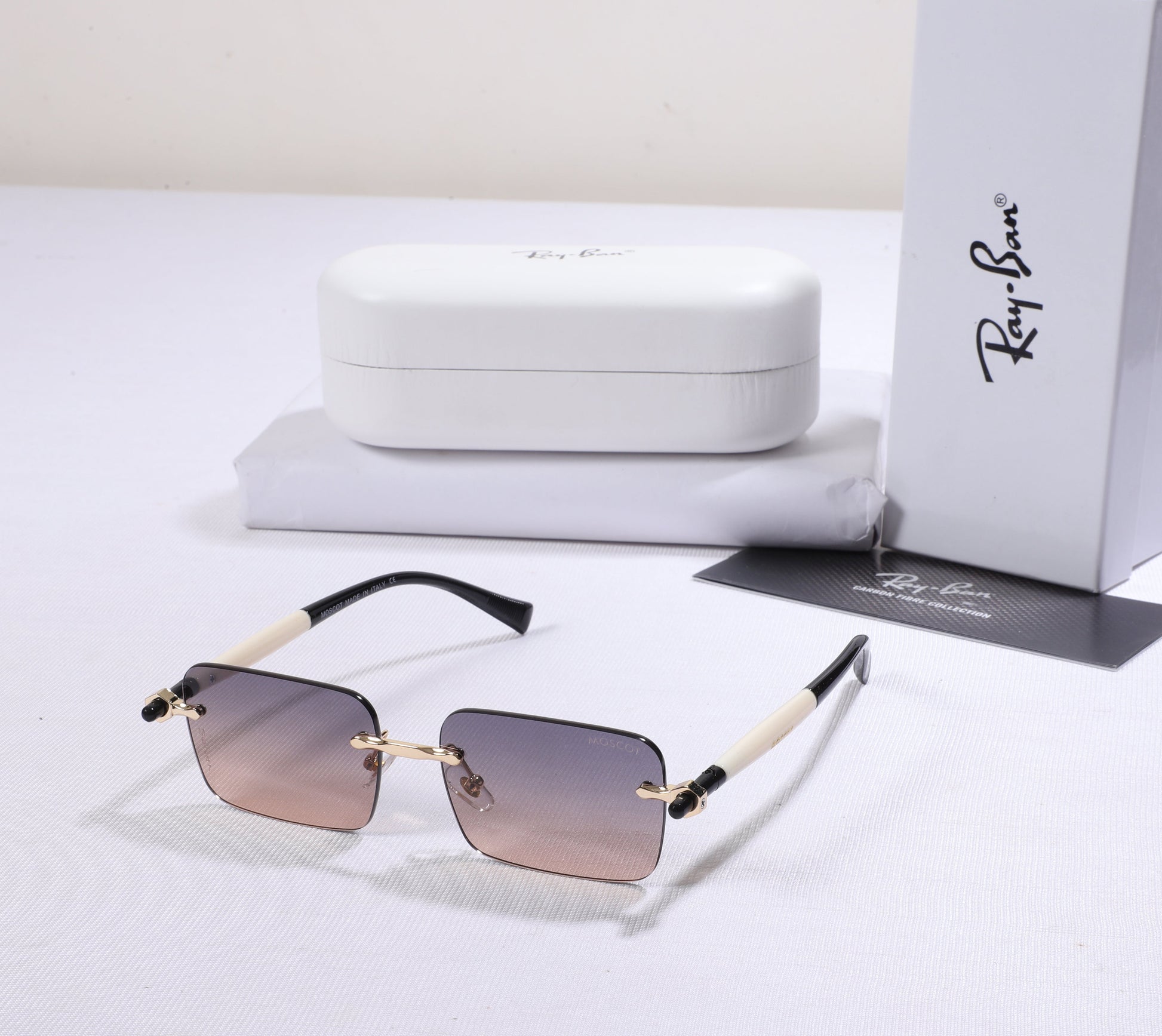 RAY-BAN Enchanted Mauve Luxe Gradient Square Sunglasses