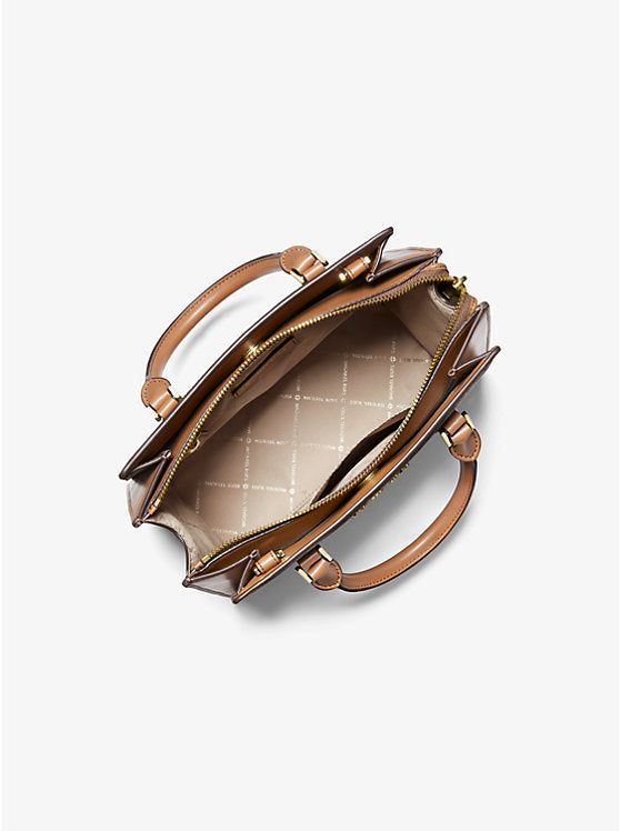 MICHAEL KORS Radiant Amber Opulent Leather Satchel