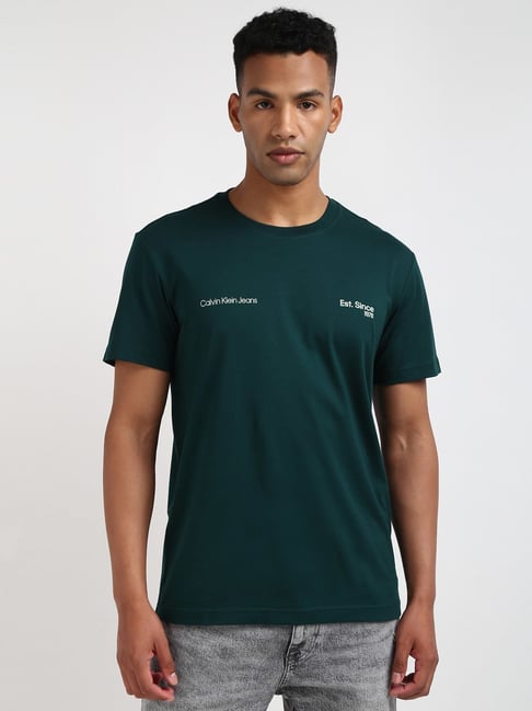 CALVIN KLEIN JEANS Enchanted Emerald Relaxed Fit Short Sleeve Graphic Tee