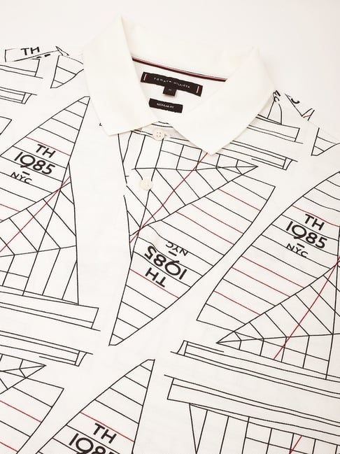 TOMMY HILFIGER Nautical White Slim Fit Short Sleeve Polo Shirt