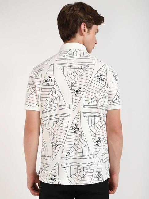 TOMMY HILFIGER Nautical White Slim Fit Short Sleeve Polo Shirt