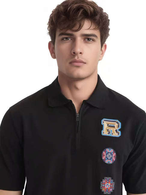 RARE RABBIT Luminous Amber Tailored Fit Short Sleeve Piqué Polo