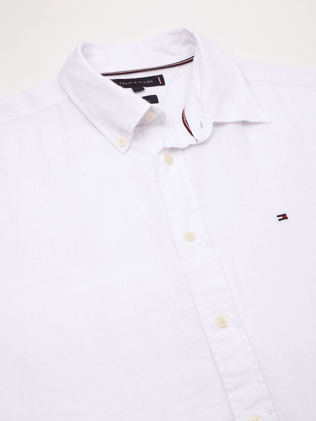 Tommy Hilfiger Breezy Linen Button-Up Shirt in Whisper White