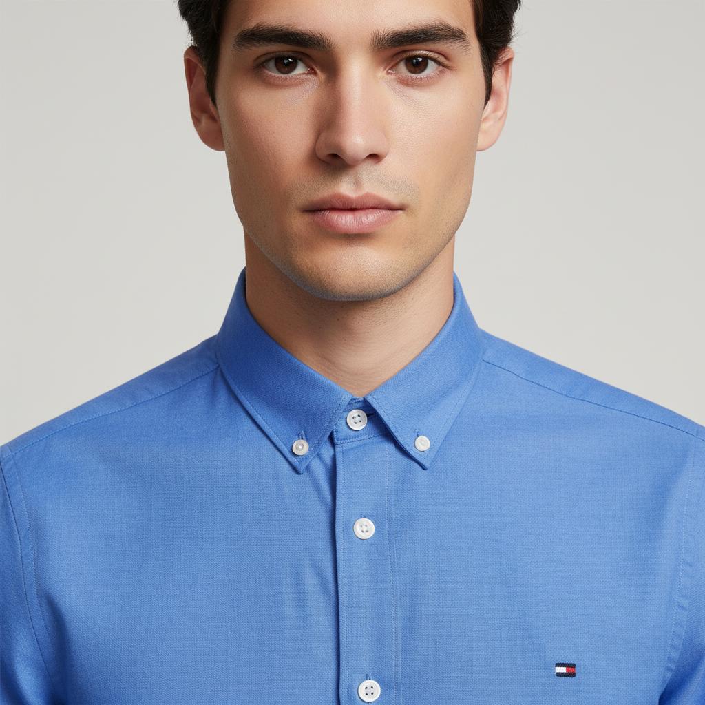 Tommy Jeans Effervescent Azure Slim Fit Shirt - zoomed view