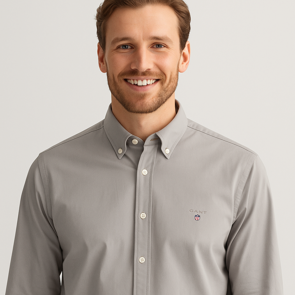 GANT Misty Stone Classic Fit Long Sleeve Button-Down Shirt