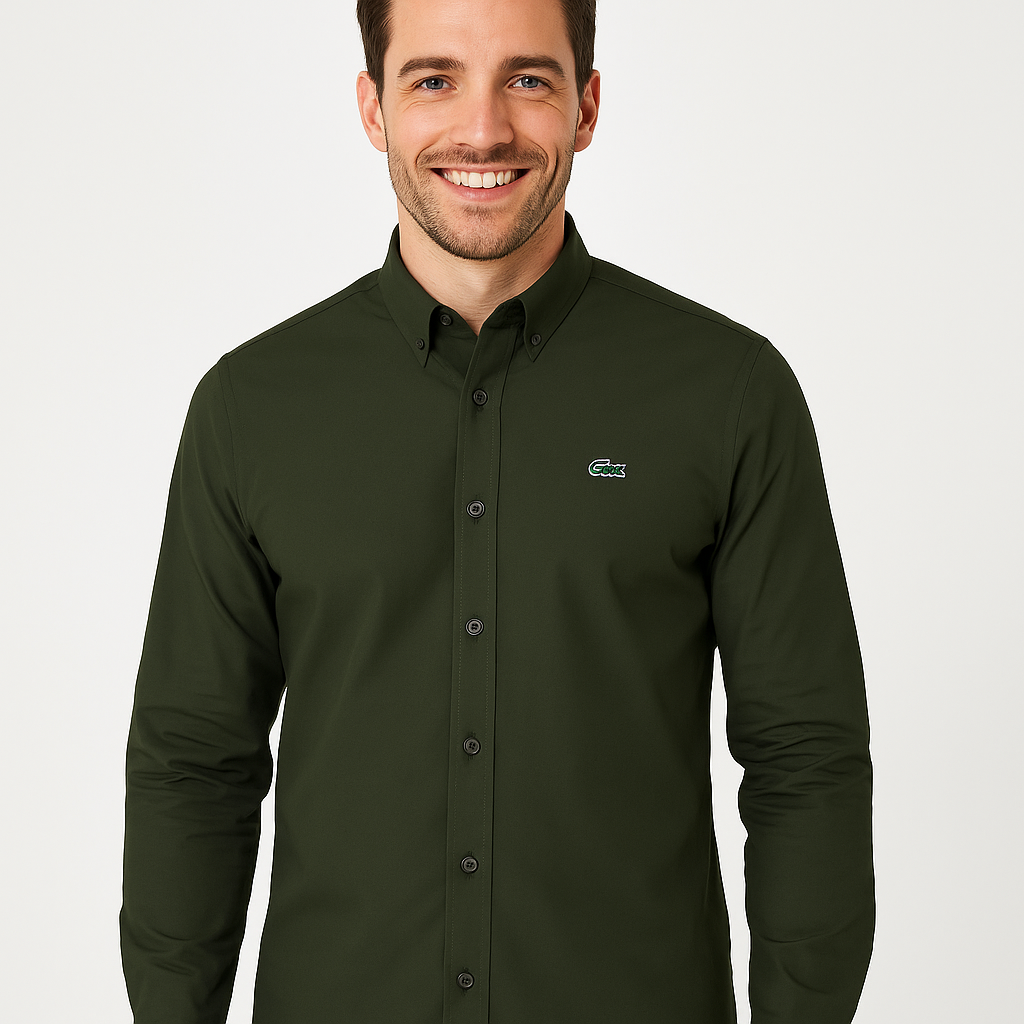 LACOSTE Forest Canopy Classic Fit Long Sleeve Button-Up Shirt