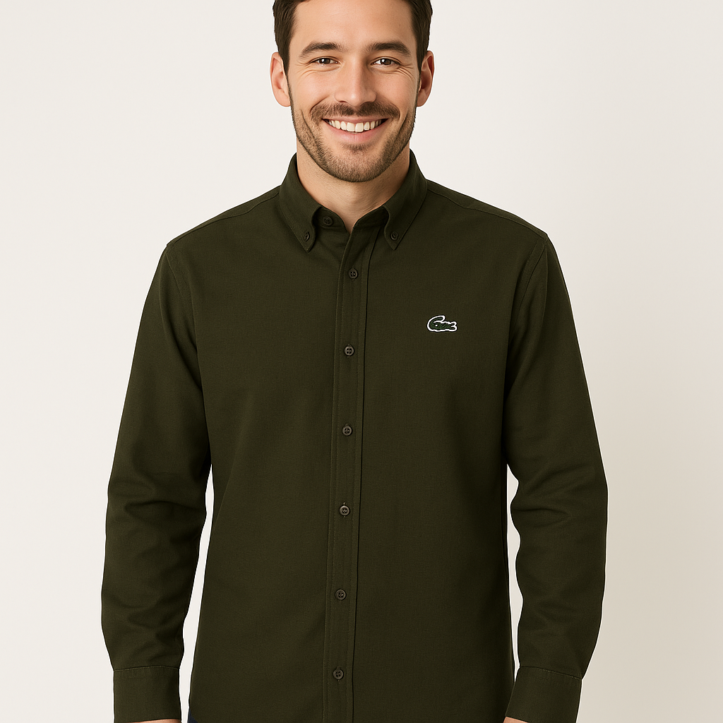 LACOSTE Enchanted Pine Classic Fit Long Sleeve Button-Down Shirt
