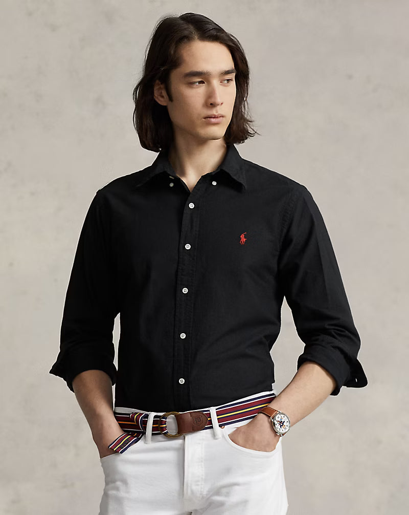 Polo Ralph Lauren Elegant Midnight Black Custom Fit Shirt