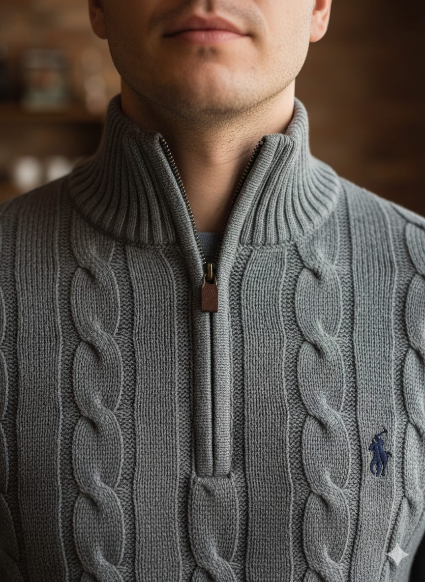 POLO RALPH LAUREN Enchanted Sage Luxe Fit Half-Zip Sweater