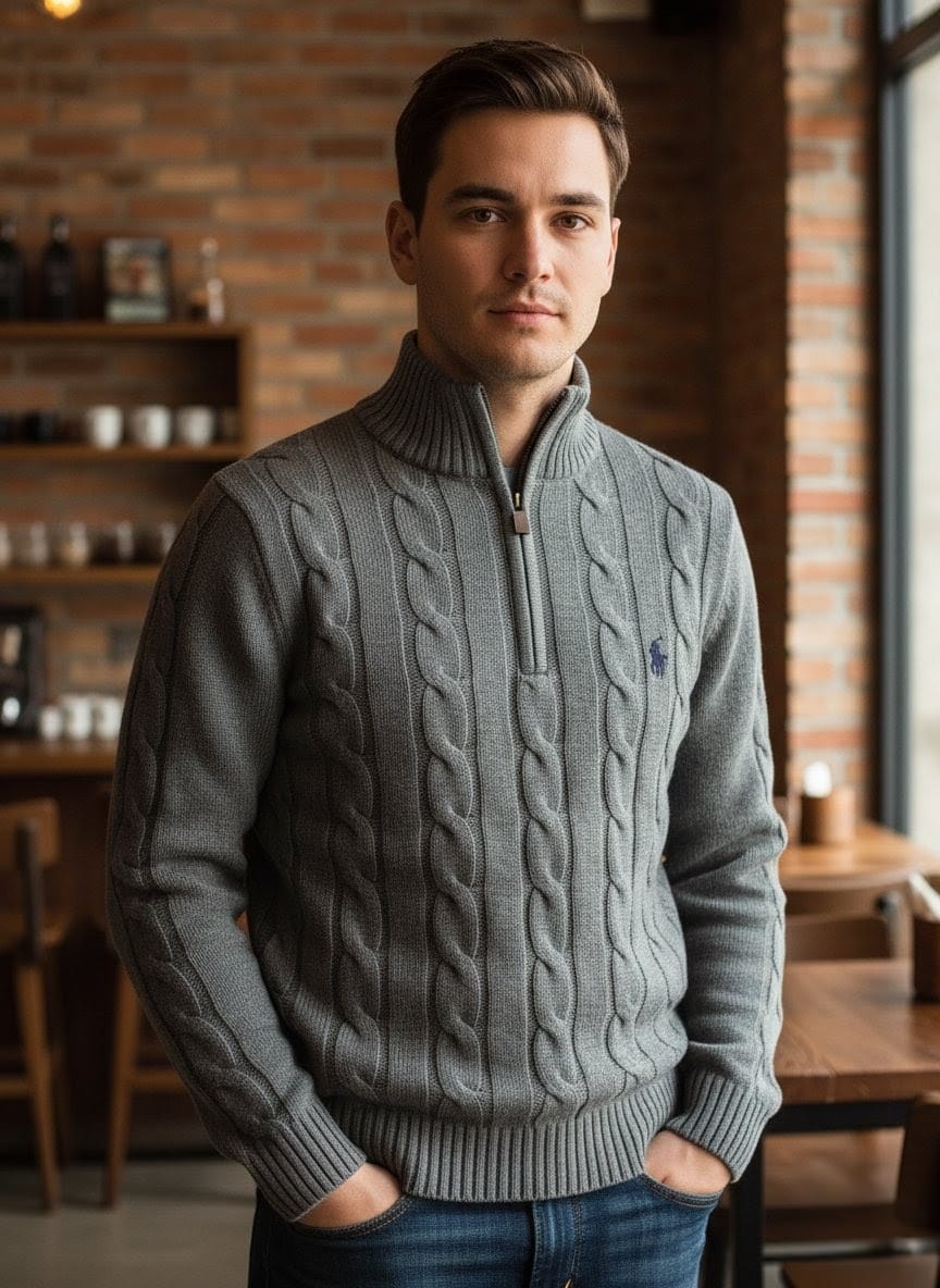 POLO RALPH LAUREN Enchanted Sage Luxe Fit Half-Zip Sweater