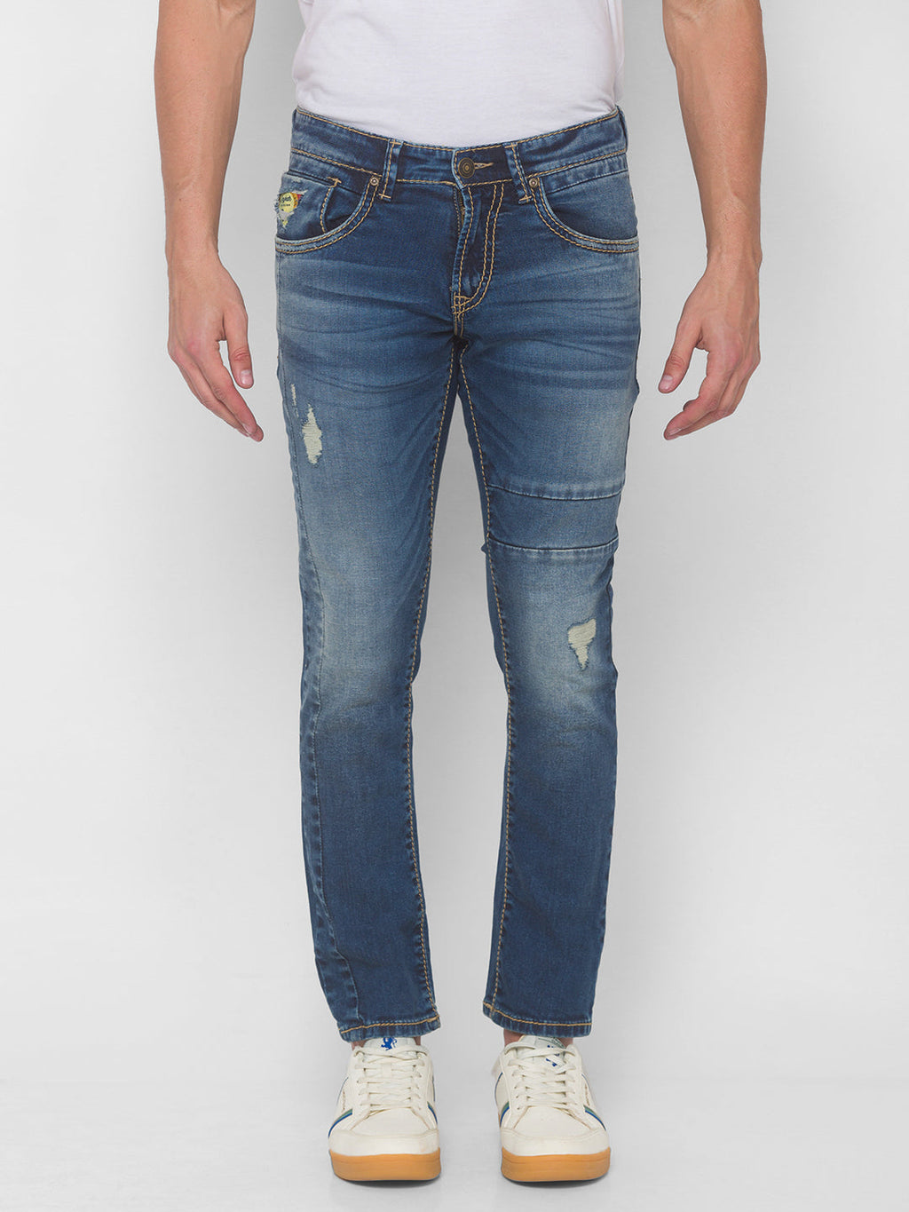 SPYKAR Classic Slim Fit Distressed Jeans
