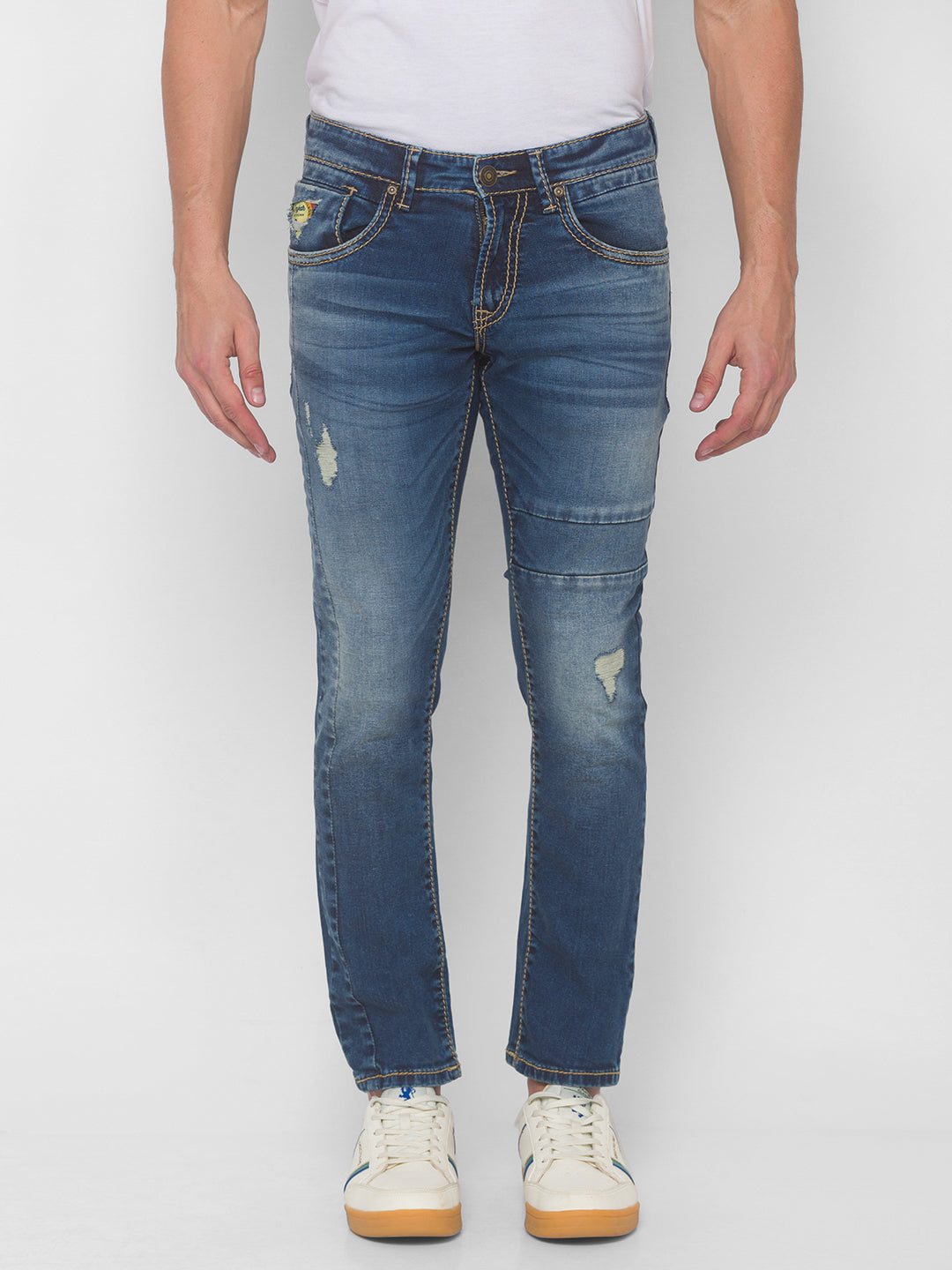 SPYKAR Classic Slim Fit Distressed Jeans