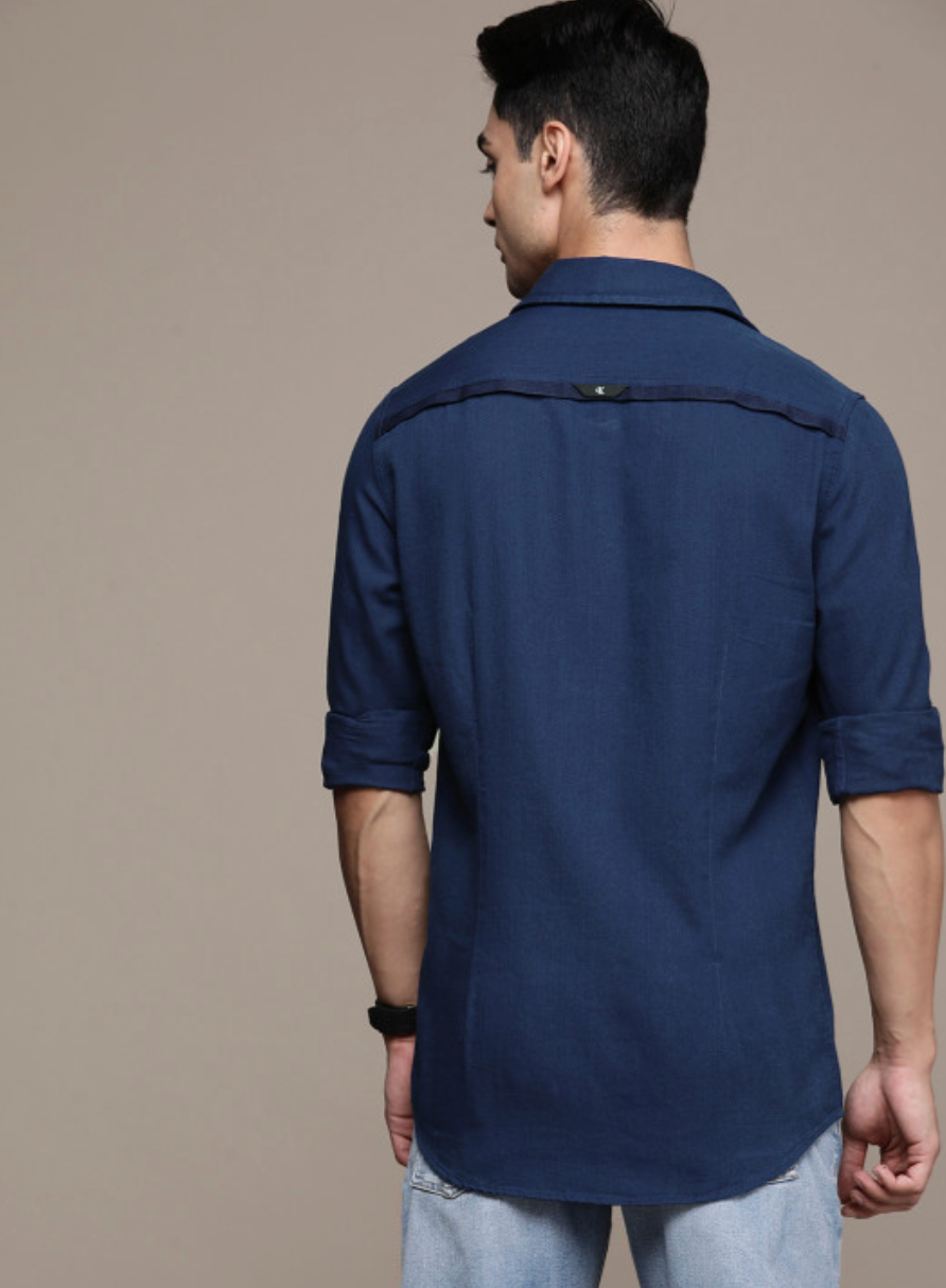 Calvin Klein Elegant Indigo Textured Shirt