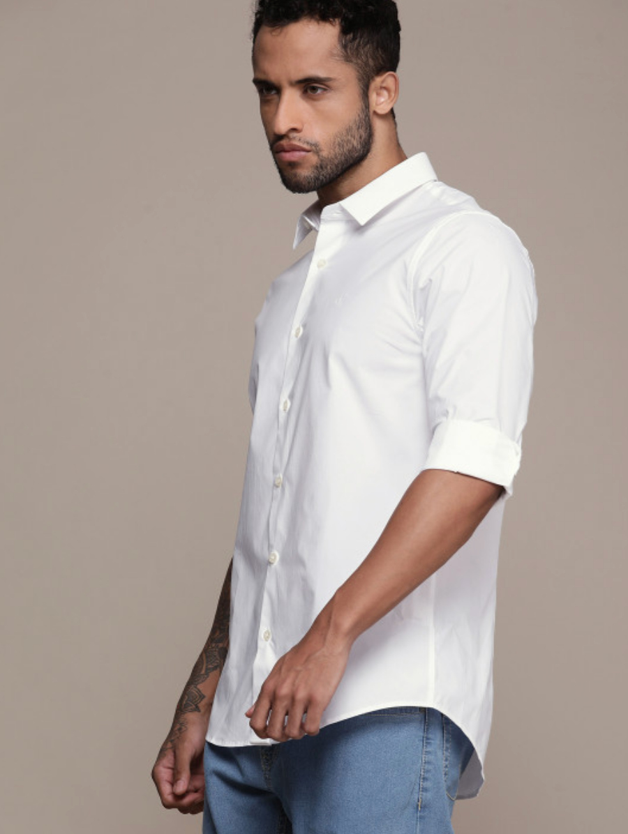 Calvin Klein Jeans Slim Fit White Dress Shirt