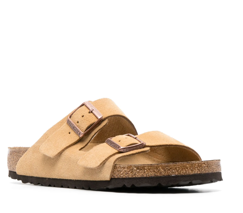 BIRKENSTOCK Prismatic Sandstone Classic Fit Suede Slide Sandals