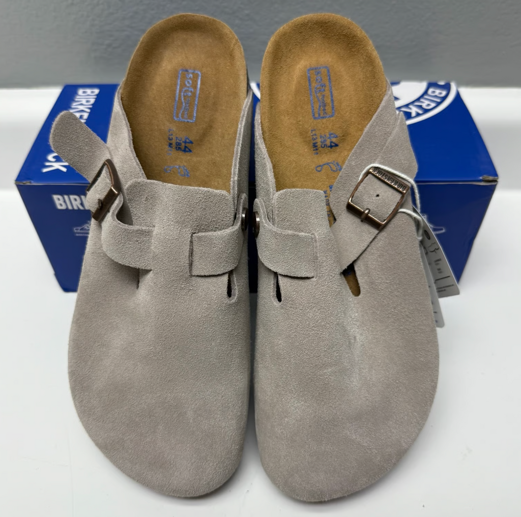 BIRKENSTOCK Whimsical Quartz Ember Luxe Suede Buckle Clogs
