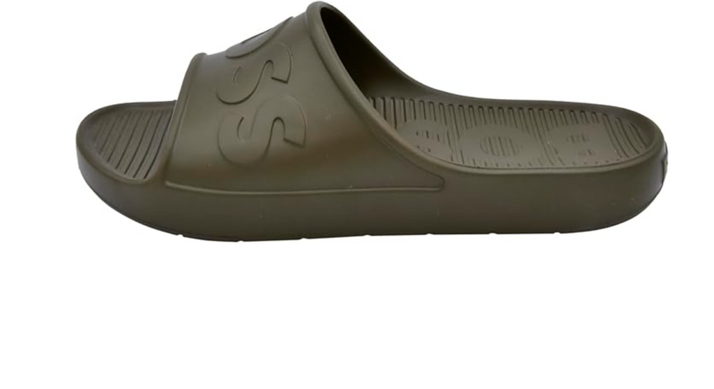 BOSS Enchanted Olive Luxe Slide Sandals