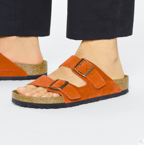 BIRKENSTOCK Saffron Ember Luxe Soft Footbed Sandals