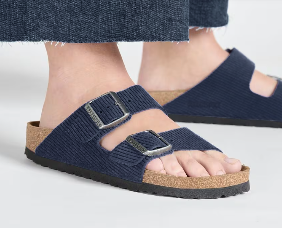 BIRKENSTOCK Oceanic Sapphire Luxe Ribbed Slide Sandals