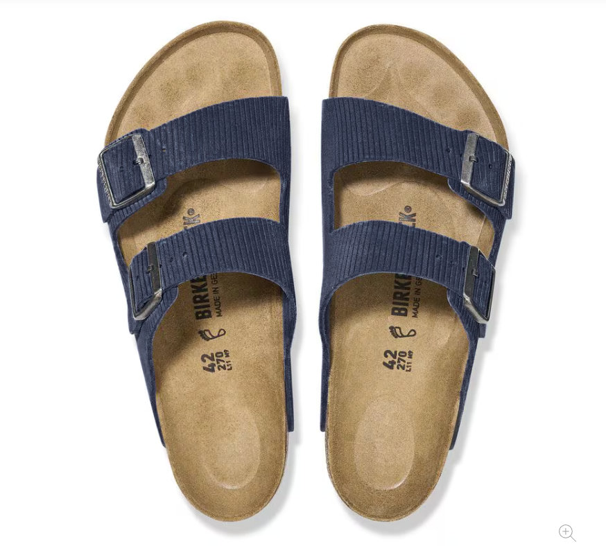BIRKENSTOCK Oceanic Sapphire Luxe Ribbed Slide Sandals