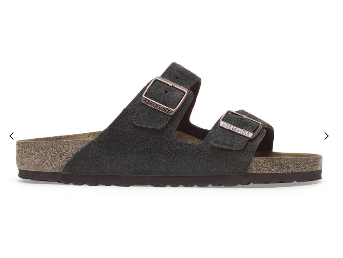 BIRKENSTOCK Twilight Charcoal Luxe Suede Arizona Sandals