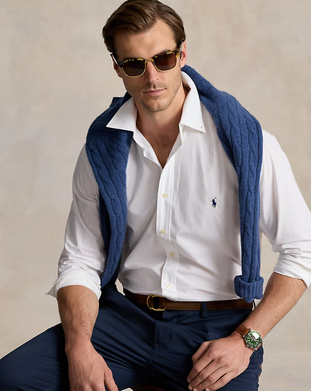 POLO RALPH LAUREN Ethereal Pearl Classic Fit Long Sleeve Oxford Dress Shirt