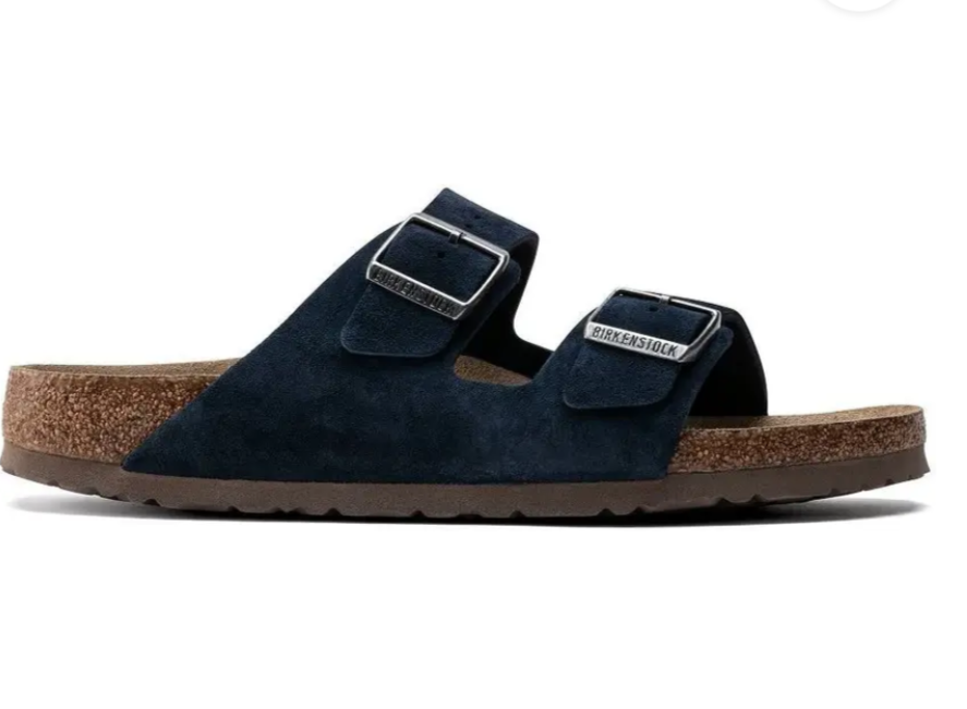 BIRKENSTOCK Deep Aqua Luxe Fit Slip-On Suede Sandals