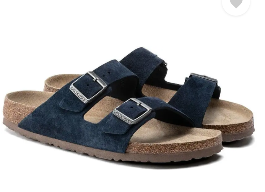 BIRKENSTOCK Deep Aqua Luxe Fit Slip-On Suede Sandals