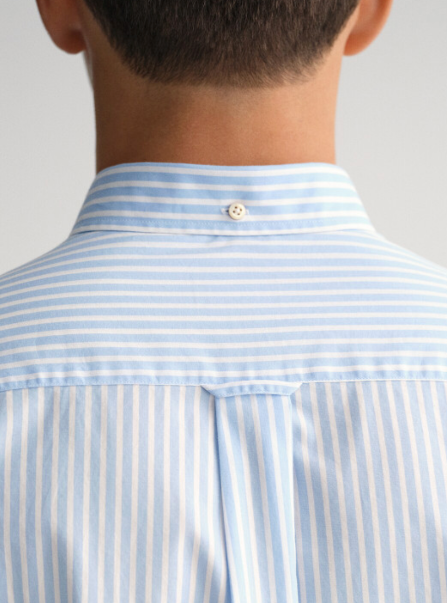 [Melange Slub Linen] GANT Melange Stripe Delight Shirt - Sky Blue Elegance