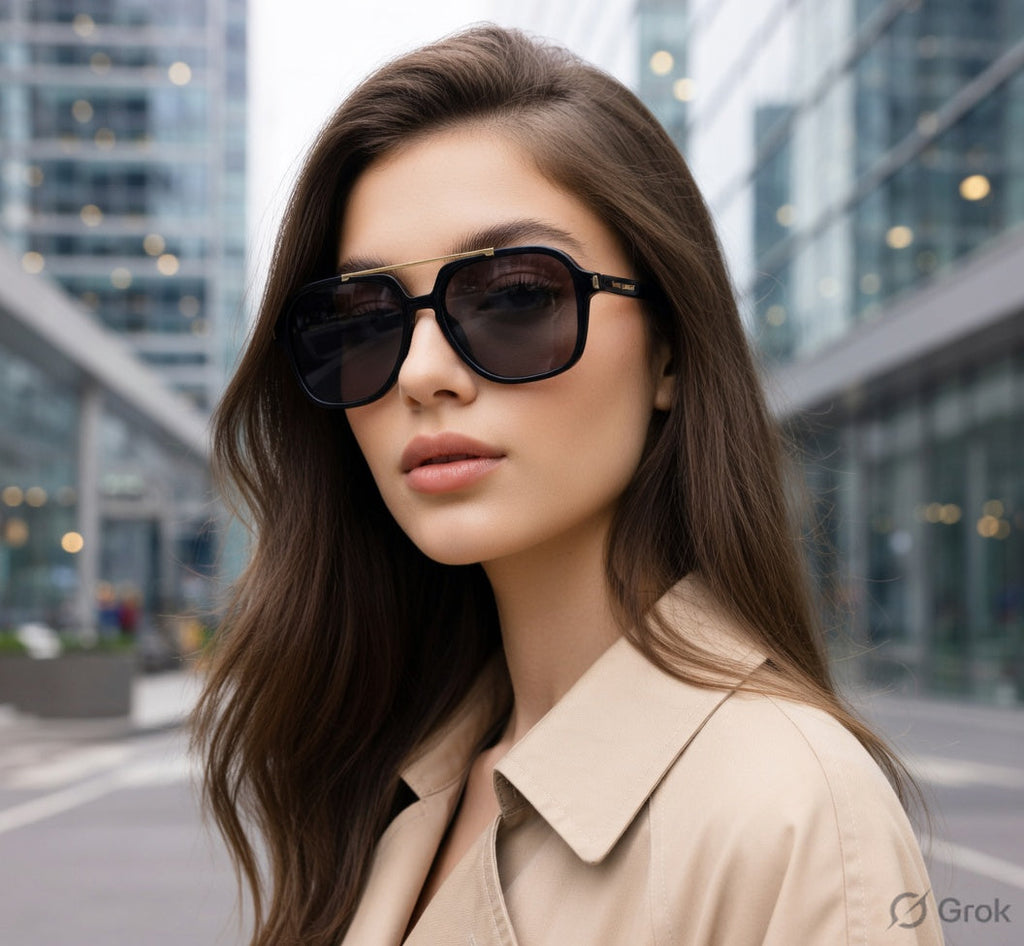 SAINT LAURENT Midnight Onyx Bold Frame Sunglasses with Opulent Details