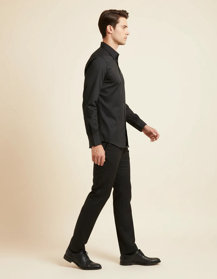 Armani Exchange Iconic Elegance Black Dress Shirt