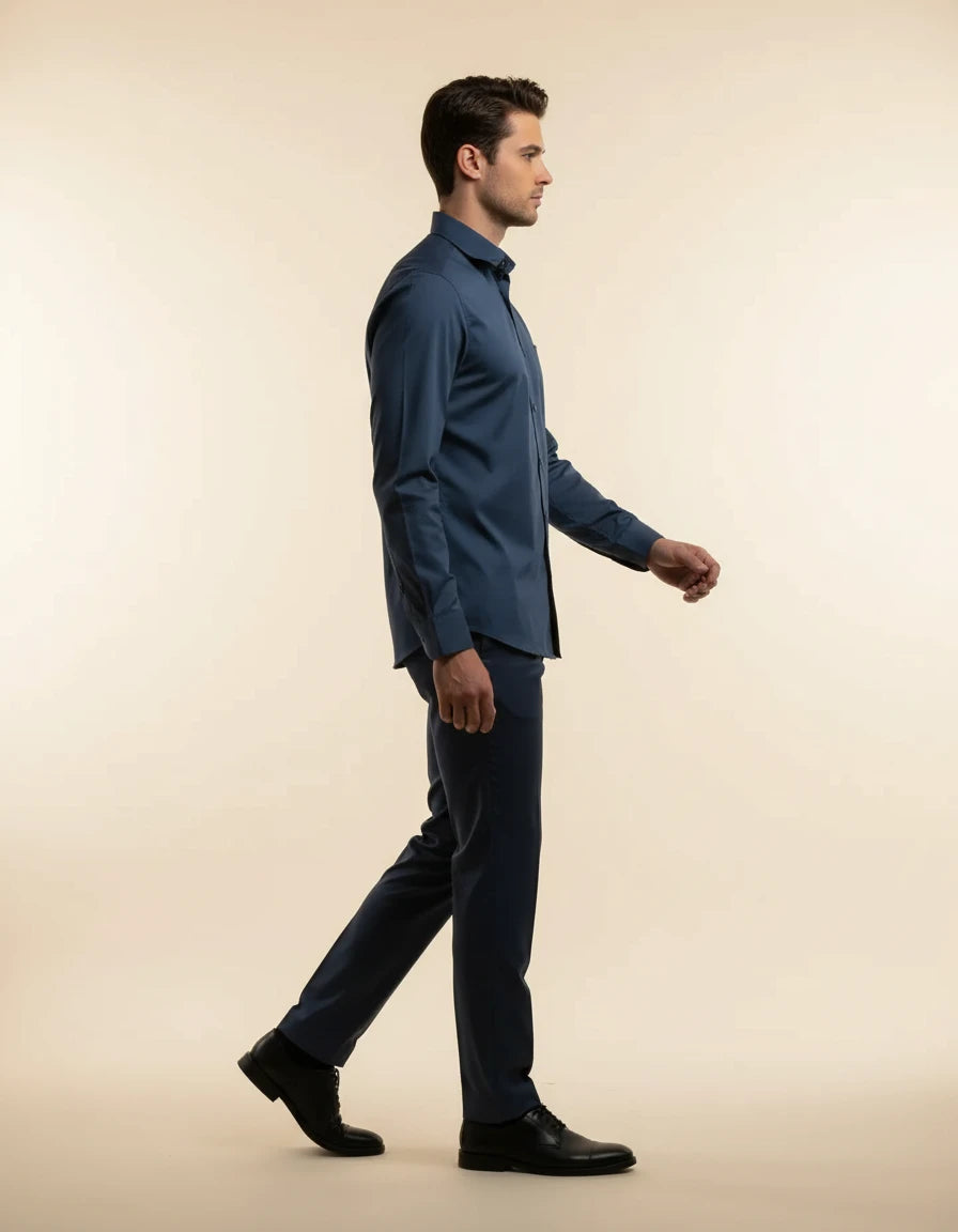 Armani Exchange Elegant Midnight Blue Dress Shirt