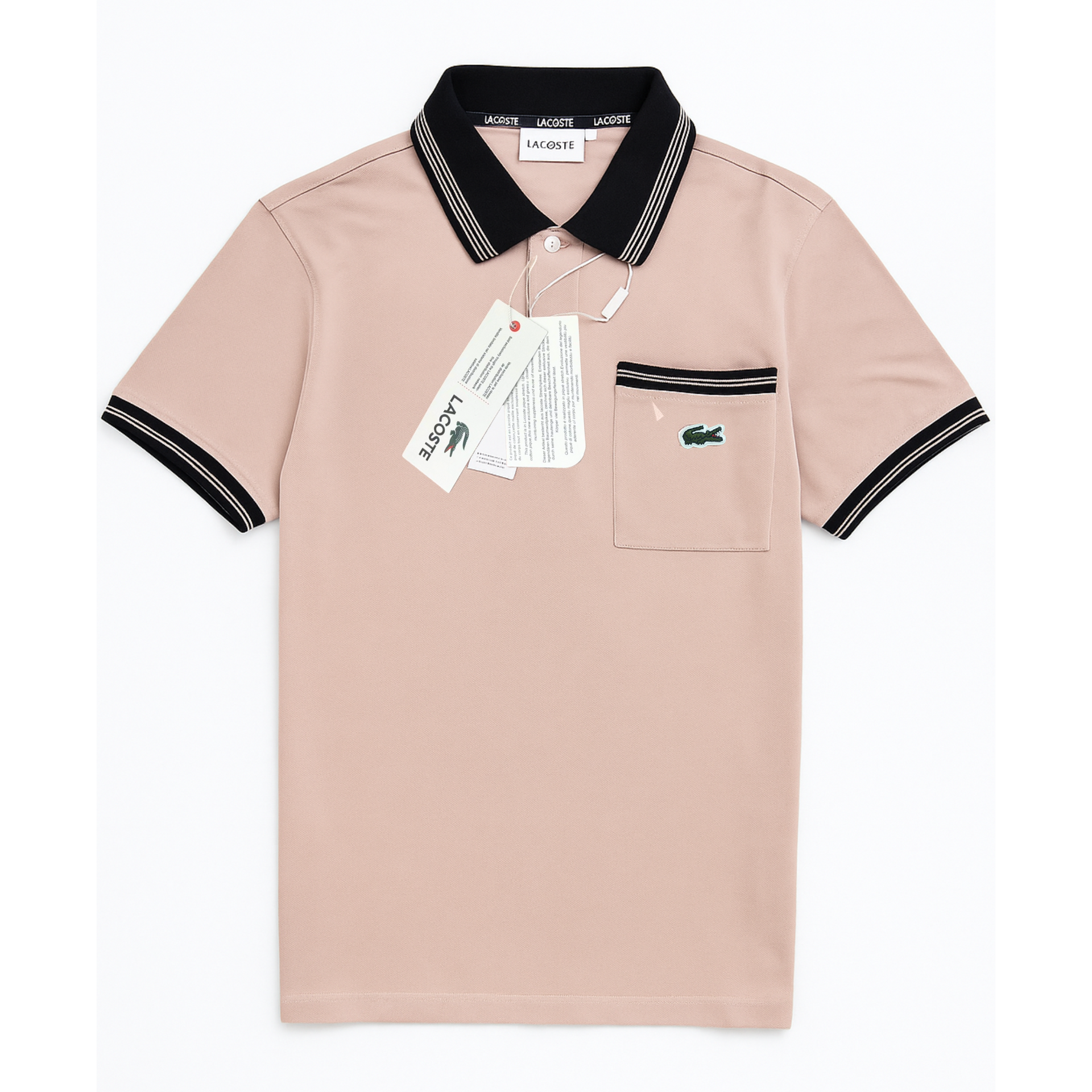 LACOSTE Whispering Peach Tailored Fit Short Sleeve Piqué Polo