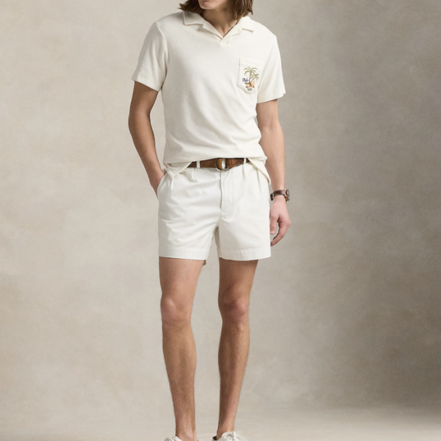 POLO CLASSIC Creamy Almond Slim Fit Short Sleeve Piqué T-Shirt