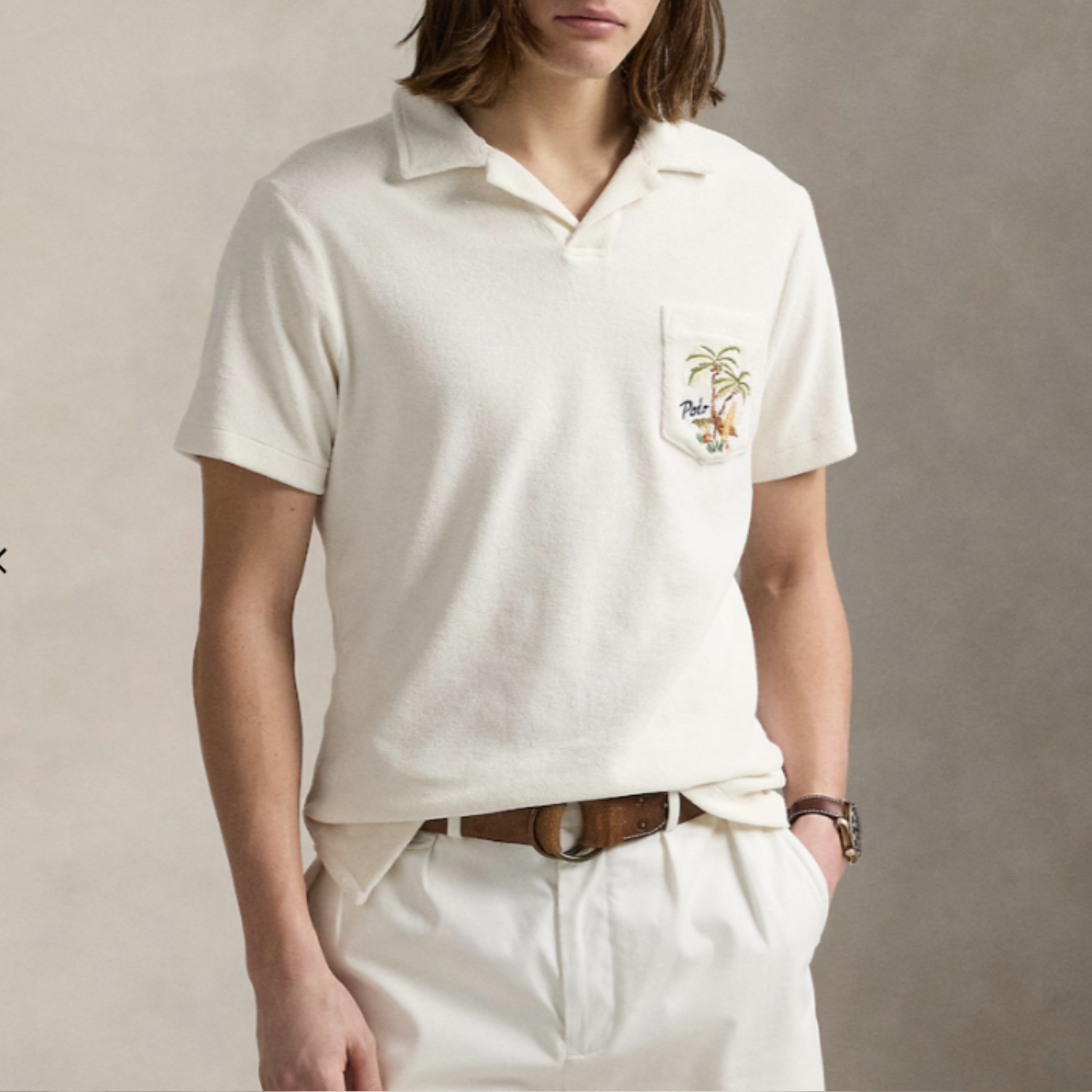 POLO CLASSIC Creamy Almond Slim Fit Short Sleeve Piqué T-Shirt