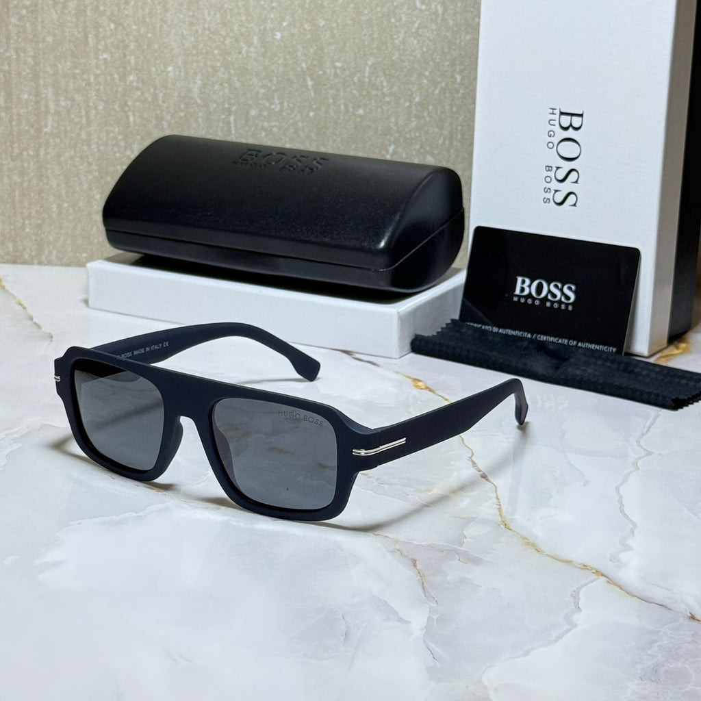 BOSS Twilight Onyx Contemporary Square Sunglasses
