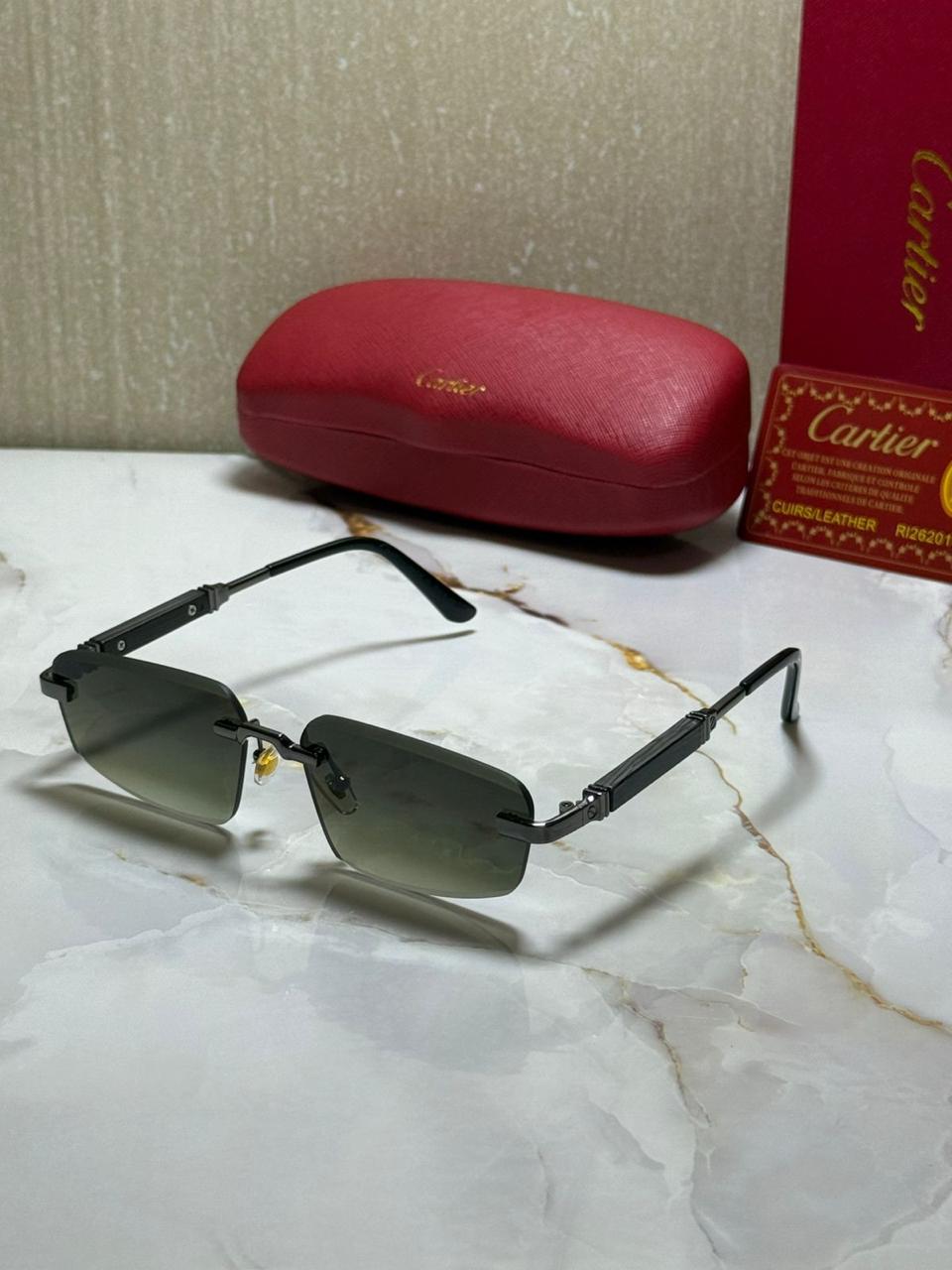 CARTIER Mystic Jade Luxe Square Sunglasses with Ombre Lenses