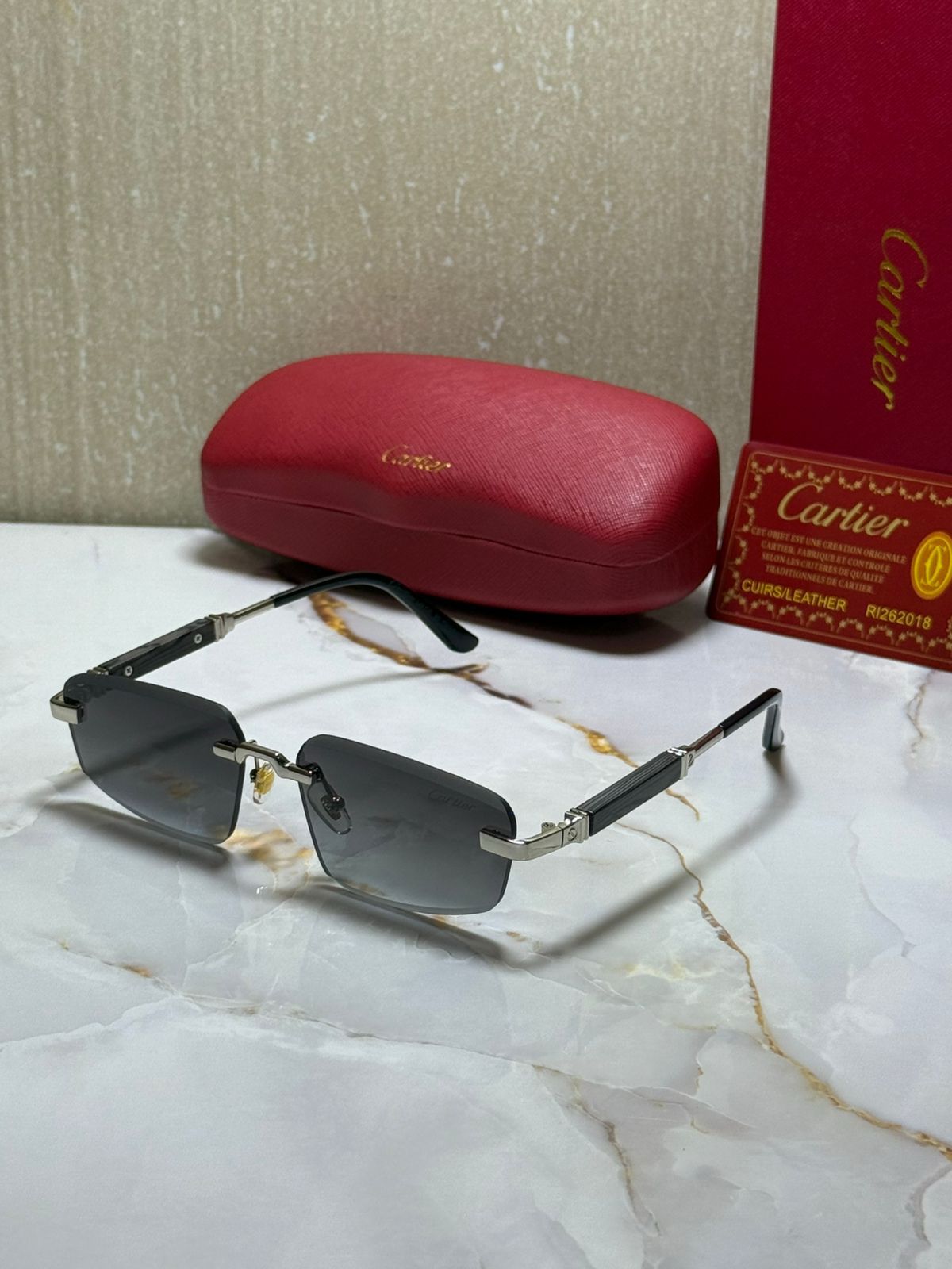 CARTIER Mystic Jade Luxe Square Sunglasses with Ombre Lenses