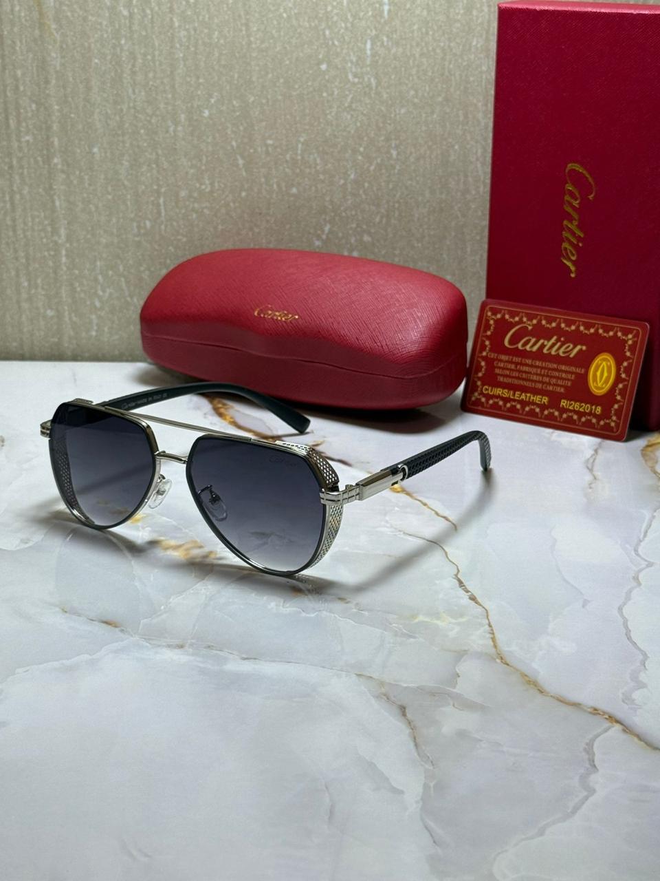 CARTIER Enchanted Jade Luxe Aviator Sunglasses with Ombre Lenses