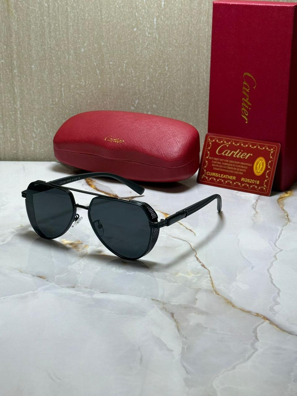 CARTIER Enchanted Jade Luxe Aviator Sunglasses with Ombre Lenses